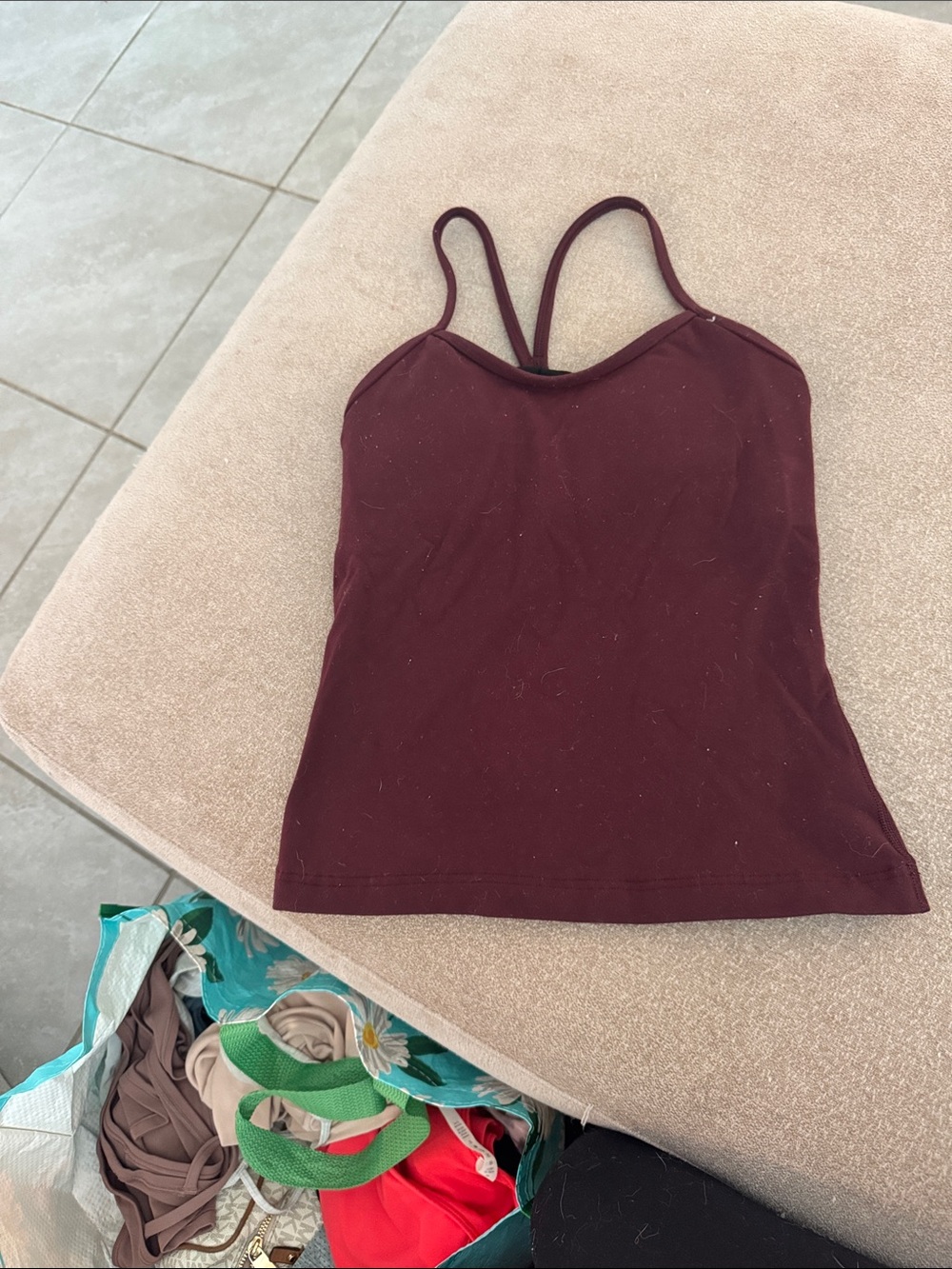 lululemon athletica Burgundy Double-Strap Camisole